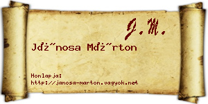 Jánosa Márton névjegykártya