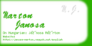 marton janosa business card